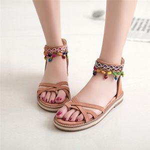 BRAND NEW Low Heels Sandals with Zipper